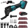 bycpower Utensile multifunzione con 1 batteria da 2,0 Ah 24 accessori, set di attrezzi oscillanti per Makita 18 V Li-Ion, multi-utensile a 6 velocità, motore brushless per tagliare, levigare