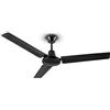 Klarstein Spin Doctor - Ventilatore da Soffitto, 3 Pale, Diametro: 48"/122 cm, Flusso d'Aria: 9963 m³/h, 56 W, 3 Velocità, Controllo a Parete Separato, Corpo: Acciaio Inox, Nero