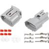 QUARKZMAN 1 Set Connettore Alternatore Maschio E Femmina 3 Pin Per Toyota | Materiale: Plastica E Rame; Colore: Grigio; 2 Connettori (M2.9X2.6X2.1Cm, F3.6X2.6X1.7Cm); 3 Pin; Impermeabile; Non OEM.