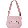 Amamcy Piccola borsa a tracolla in peluche a forma di panda e avocado, piccola borsa a tracolla per donne e ragazze, Rosa - Gatto, One Size