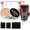 DE'LANCI Kit trucco per Halloween SFX sangue artificiale + modellazione cicatrice cera, Halloween Special Effects Makeup Kit Fake Blood Cicatrici Tagli Cicatrici Graffi Su Vampiro Zombie Costume