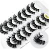 KOKAY Ciglia finte, a strisce russe, in finto visone, 8 paia, curvatura DD, riutilizzabili, soffici, ciglia finte 3D, spesse, morbide, impermeabili, per regalo (K001, 15 mm)