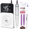 Urbuti Fresa per Unghie ,Fresa per Unghie Professionale 45000 giri Con 12 in 1 4000 mAh con display LCD, Lime per Unghie Portatili per Unghie Acriliche e gel,Manicure e Pedicure (Bianco)