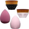 DUUMAA 2Pz Pennello Fondotinta,2Pz Set di Spugnette Trucco Beauty，Pennello per Fondotinta a Forma di Petalo,Soft Touch Pennelli Make Up Fondotinta Adatta Per Cosmetici In Crema O Liquidi Misti
