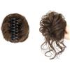 FDEETY Chignon Capelli Finti con Cartella Riccio Ondulato Capelli Naturale Chignon Coda di Cavallo Capelli Estensioni dei Capelli Sintetici per Donne(Marrone chiaro)