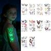 YESTARTDS 10 Fogli Luminosi Glitter Farfalla Tatuaggio Bambina Impermeabile Farfalla Adesivi Tatuaggio Set Flash Tatuaggi Temporanei Per Bambini Luminous Adesivi Tatuaggi Per Ragazzo Ragazza