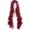 MapofBeauty 80cm/ 31 Pollice Lungo Ricci Donna Ricci Parrucche (Scuro Rosso)