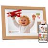 BIGASUO Frameo - Cornice digitale WiFi da 10,1, 1280 x 800 HD, IPS, touch screen, elettronica, memoria da 32 GB, rotazione automatica, montaggio a parete, cornice digitale per condividere foto e video