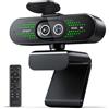 EMEET Nova 4K Webcam Doppia Telecamera per PC, Grandangolo e Teleobiettivo, Zoom Ibrido Max 11X, Messa a Fuoco PDAF, Telecomando, Luci RGB, Webcam con Microfono per Chiamate Aziendali o Personali