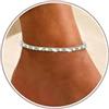 HEEYA Cavigliera da donna in argento con zirconi 5A, ipoallergenica, regolabile, idea regalo per donne e ragazze, 22 bis 27 cm, Pietra