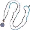 KELITCH Collane con Ciondolo Buddha Collane con Perline in Pietra Naturale Collane Fatte A Mano con Fili A Catena Lunga Gioielli per Le Donne