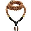 Samsara Collana Tibetana Mala - Rudraksha e Onice Nero, Mala Preghiera Tibetano con 108 Perle, Gioiello Spirituale per Meditazione e Yoga