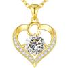 LOUISA SECRET Collana donna cuore Capital con Placato di rodio e oro 18K