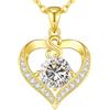 LOUISA SECRET Collana Donna Lettere A-Z,Ciondolo Cuore,Regalo per Mamma Rivestimento 18K Oro,Catena Regolabile 45+5cm,Idea Regalo per San Valentino e Compleanno,Donna Natale