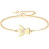 Jrêveinfini Angelo Custode Bracciale Donna Ragazza Bambina Oro Argento 925, Regalo Cresima Comunione Bambina, Personalizzato Bracciale Portafortuna Donna Amicizia Mamma Figlia Sorella Maestra Zia