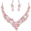EVER FAITH Set di gioielli da donna con strass e cristalli a forma di foglia, collana e orecchini a goccia, per sposa, matrimonio, festa