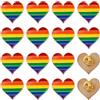 WANDIC 20 Spille con Nastro Arcobaleno, a Forma di Cuore, LGBT Pride, Arcobaleno, smaltate, per Abbigliamento e Zaini, Decorazioni, Metallo