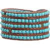 KELITCH Bracciali Perline Turchesi 5 Braccialetti Wrap Bracciali Cuore In Pelle Per Donna Gioielli