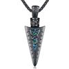 Friggem Collana Punta di Freccia in Argento Sterling 925 con Rune Vichingo, Collana Celtica con Ciondolo a Forma di Freccia Gioiello Vichingo Regalo per Uomo Donne