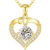 LOUISA SECRET Collana donna cuore Capital con Placato di rodio e oro 18K