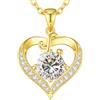 LOUISA SECRET Collana donna cuore Capital con Placato di rodio e oro 18K
