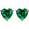Navachi, orecchini a perno in argento sterling 925 placcato in oro bianco 18kt, con rubino o smeraldo a forma di cuore da 3.0 carati e Placcato oro, colore: Green, cod. SIL-9132-2