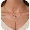 RANKEEF Collane Collane Oro per Donna, Collana Pendente Placcata in Oro 14K regolabili, con barra di perle rotonde, Collana per Donna Collane a Strati Regolabili Set