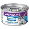 Gemon Sterilised Mousse Tuna & Pork Alimento Umido Completo Con Tonno e Maiale Per Gatti Adulti Sterilizzati 85gr