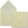 NEUSER PAPIER GUSTAV NEUSER - 25 buste per lettere, quadrate, 145 x 145 mm (14,5 x 14,5 cm), foderate, 100 grammi al m², incollaggio a umido con lembo appuntito, di colore crema