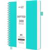 RETTACY Taccuino B5 Dotted, Bullet Journal a spirale, con 300 pagine, copertina morbida, raccoglitore ad anelli, 100 g/m², spessore per donne, uomini, lavoro, ufficio, scuola, 14,5 x 21 cm, turchese