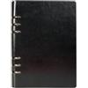 SagaSave Nero, formato A5 (17x23cm/6.6x9pollici) Raccoglitore ad anelli in pelle, quaderno ricaricabile con taglio in acciaio inossidabile, blocco note, 100 pagine impermeabile con interruttore Easy-Open