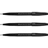 Pentel Pennarello Pentel Fude Touch, punta in feltro Black 3set
