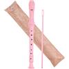 Czzmy Flauto dolce soprano a 8 fori, per principianti, con asta di pulizia e custodia in pelle, per l'intrattenimento domestico (2 rosa intagliato)