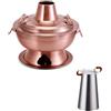 MANHANDIAO Old Beijing Copper Hot Pot, Beijing Charcoal Copper Hot Pot - 31,5 cm grande stile mongolo adatto alle famiglie, ideale per riunioni di 4-6 persone e cene all'aperto
