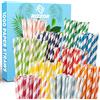 Rizzor 1000 cannucce di carta colorate, 100% biodegradabili ed ecologiche, alternative alle cannucce di plastica, robuste, non sporche ideali per cocktail, latte, eventi e feste.