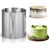 BUCOMTU Anello per Torte Regolabile, Stampi per Torte Rotondo 20 cm di Altezza Ø 16-30 cm, 2 Clip di Fissaggio, Per Cottura, Decorazione e Torte in Mousse Decorazioni