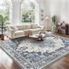 GENIMO - Tappeto Vintage 200x290cm - Antiscivolo, Resistente, Facile da Pulire - Per Soggiorno, Sala da Pranzo, Corridoio - Blu Navy