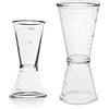 SDFAA 2 Pezzi Misurino per Cocktail, Misurino da Bar, Cocktail Jigger Measure Cup, Set Misurini per Doppia Misurazione, Misurino per Alcol Trasparente con Doppio Spirito, per Bar, Feste, Cocktail Shaker