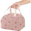 KINHARD Borsetta Termica Porta Pranzo 6,5 L, Borse Portapranzo con Motivo a Fiocco, Borse Frigo Piccola Riutilizzabile, Borsetta Portapranzo Ufficio Portatile, per Scuola, Ufficio, Campeggio