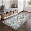 GENIMO - Tappeto Vintage 80x150cm - Antiscivolo, Lavabile, Con Pelo Corto - Per Camera da Letto, Sala - Blu-verde
