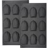 YXHZVON 2 Pezzi Stampo Madeleine, 9 Fori Stampi per Madeleines in Silicone, Stampo Madeleine Antiaderente per Torta Cioccolato Gelatina (Nero)