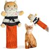 Valicaer Ka-rate Ki-tty - Guanto da wrestling per gatti con manica a braccio, Ka-rate Ki-tty per marionette da wrestling, giocattolo per gatti con gambe mobili e custodia con erba gatta