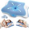 A-Pce Cuscino Cervicale Memory Foam, Cuscino Ortopedico Ergonomico per Dolori al Collo e alle Spalle, Cuscini per Dormire sul Fianco Rinfrescante con Fodera in Seta di Ghiaccio Lavabile, Blu