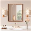 Snowdool Specchio da parete vintage marrone, specchio da toeletta con cornice rettangolare 40x50 cm, da appendere orizzontalmente o verticalmente, decorativo per bagno, camera da letto, soggiorno