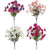 FOSDICK 4 Bouquet Fiori Finti per Decorazioni da Interno Esterno, Fiori Artificiali Realistici, Mazzo di Fiore Artificiale per Decorazioni Casa Vasi Finestra Cimitero Giardino Balcone Matrimonio