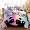 Leleyouzer Panda Set di biancheria da letto per bambini, copripiumino con motivo animali, 1 copripiumino in microfibra e 2 federe da 50 x 75 cm (P1, 220 x 240 cm), YR-P-1