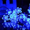 KINGCOO Catena Luminosa Stringa Luci Fiore Solare Esterna,Impermeabile 21ft 50LED Fiore di Pesca Ciliegio Luci di Stringa Solare Fata per Case Giardini Decorazioni Natalizie Feste(Blu)