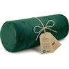 Totsy Baby Cuscino cilindrico per cervicale lombare e ginocchia per letto o divano 40x15 cm - cuscini cilindrici per corpo e yoga in schiuma con fodere in Verde Tonalità Velluto
