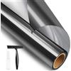 STATINT WINDOW FILMS STATINT, pellicola per finestra a specchio, unidirezionale, controllo del calore, blocco raggi UV, per porte scorrevoli, riflettente, statica, per casa, nero-argento, 90 cm x 200 cm