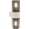 Oktaplex lighting Oktaplex lampada da esterno a parete IP44 applique LED 230 V Puno Dos vetro fumé in alluminio bianco resistente per interni ed esterni